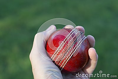 Hand Holding Cricket Ball