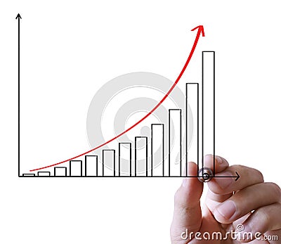 Hand showing graph isolated