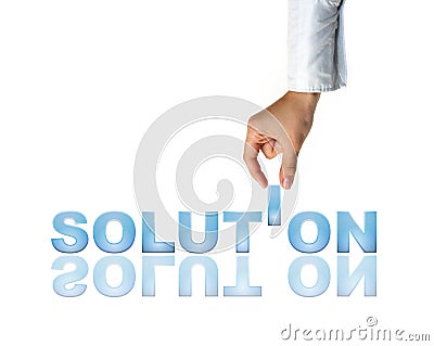 Hand And The Word Solution Royalty Free Stoc