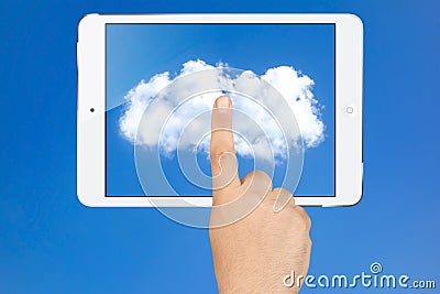 Hand Working Cloud Screen White Tablet Pad Pc