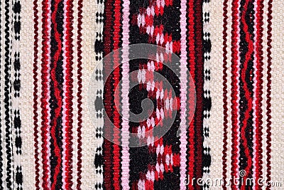 Hand woven patterned fabric