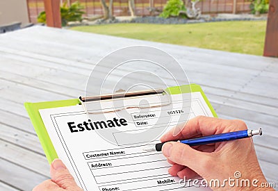 Hand Writing an Estimate for Deck Renovation