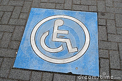 Handicap sign on parking