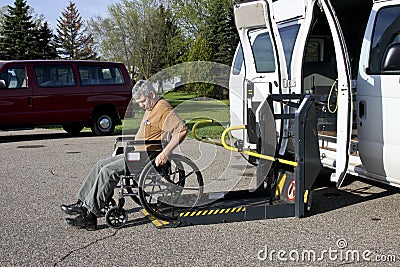 Handicapped van with lift