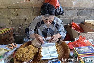 Handmade cigarettes in villages of Xiamen, China