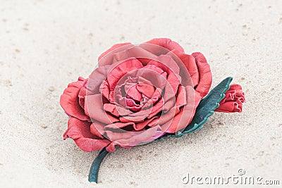 Handmade flower color leather brooch