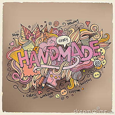 Handmade hand lettering and doodles elements