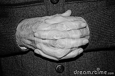 Hands of elderly person