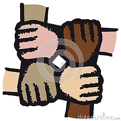 Hands joined (vector)