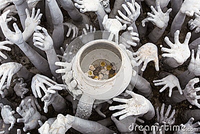 Hands Statue from Hell at White temple