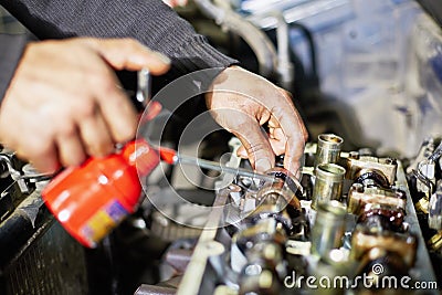 Hands, who lubricates car engine