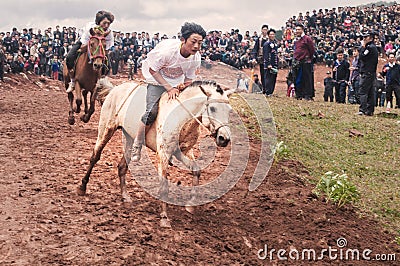 Handsome Horseman in Horse Racing