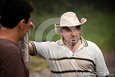 Handsome male ranch hands in Costa Rica