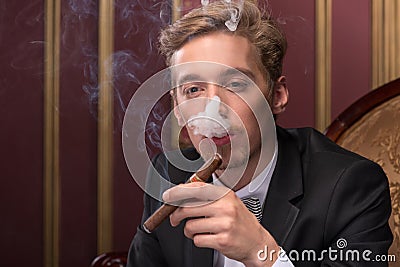 Handsome man with cigar