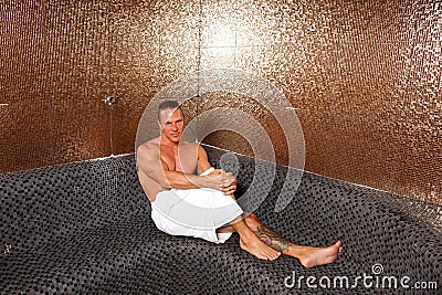 Handsome Man In Turkish Sauna