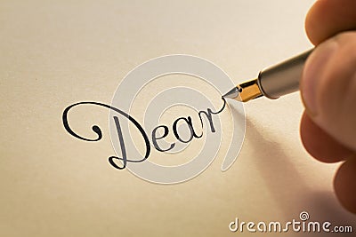 Handwriting letter with pen