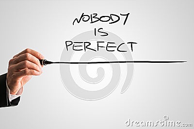 Handwritten Nobody is Perfect with Underline