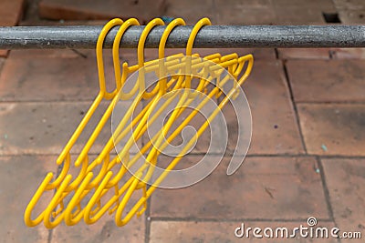 Hangers on a clothes rail