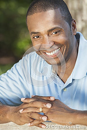 Happy African American Man Smiling