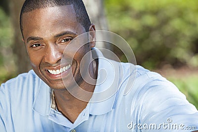 Happy African American Man Smiling