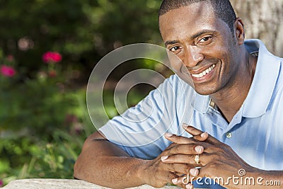 Happy African American Man Smiling
