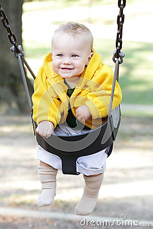 Happy Baby on Swing