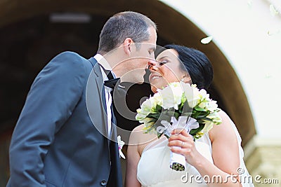 Happy bride and groom