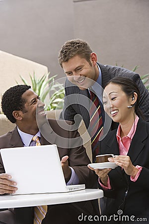 Happy Business People Having Discussion