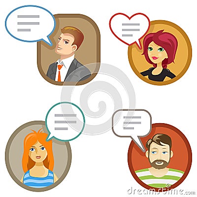 Happy Cartoon Customers And Their Reviews Stock Vector - Image: 53083620