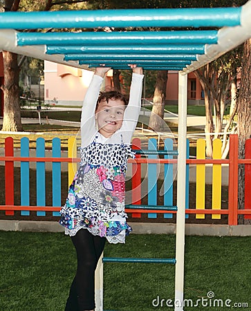 Happy child in park playground