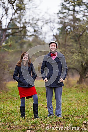 Happy Engaged Couple Portrait