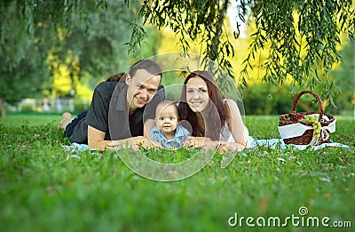 Happy family at the picnic