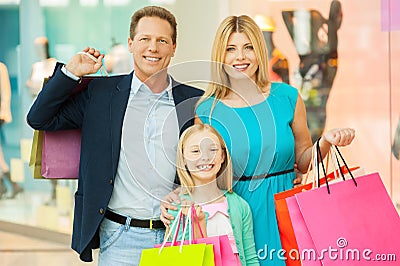 Happy family shopping.