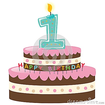 Free Vector on Happy First Birthday Cake Royalty Free Stock Images   Image  9945709