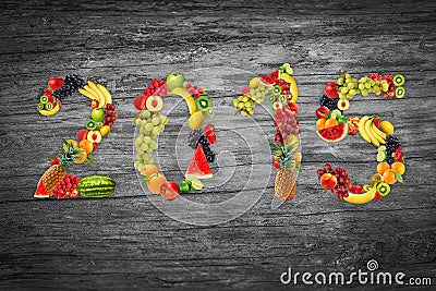 Happy fruits year, natural fresh fruit, ecology