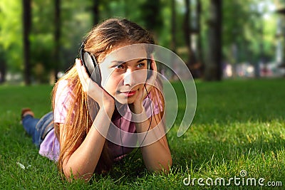 Happy girl with headphones