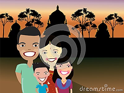 Happy Indian family