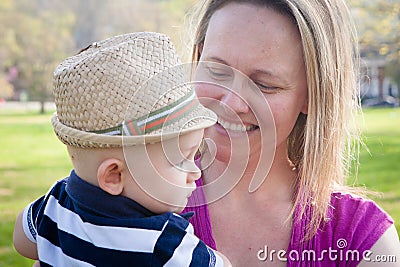 Happy Mother With Cute Baby Boy