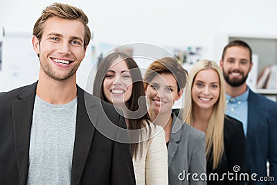 Happy motivated business team