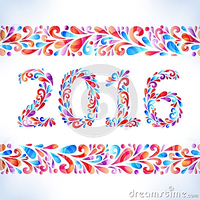 2016. Happy New Year Card. Stock Photo - Image: 53753127
