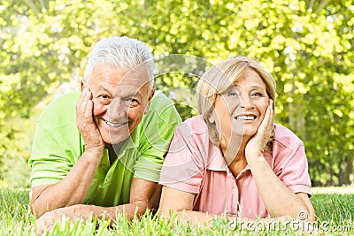 Happy old people relaxed