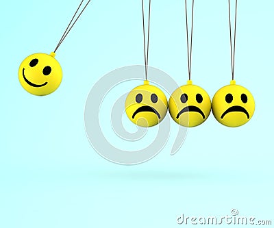 Happy And Sad Smileys Shows Emotions