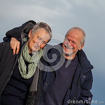 Happy senior couple elderly people together
