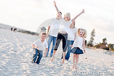 Happy Sibling Children Jumping for Joy