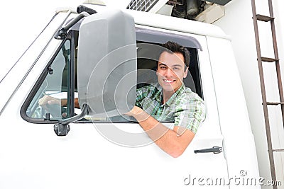 Happy truck driver