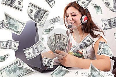 Happy Woman Earn Online Money