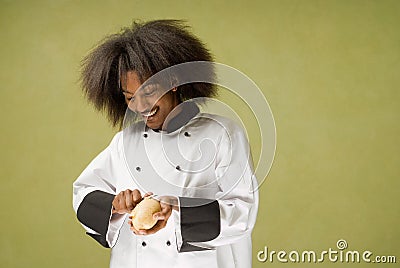 Happy Young African American Chef