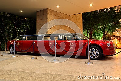 Hard Rock Hotel red limo at Macau