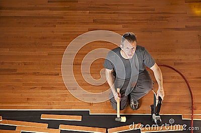 Hardwood floor installation