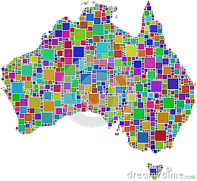 Harlequin mosaic of Australia map